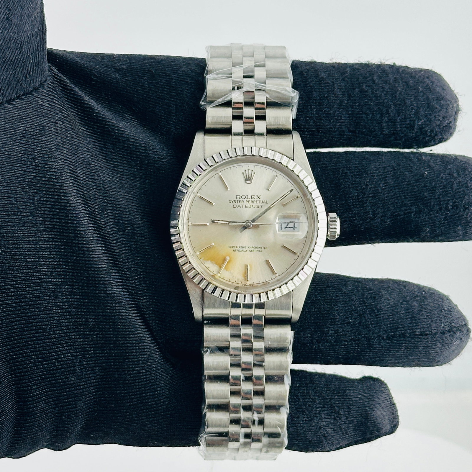 Rolex Datejust 16030 Silver Stick Dial Aftermarket Jubilee Bracelet (1 of 4)