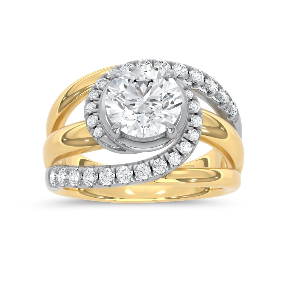 14K Two Tone 1/2 Ct.Tw. Lab Grown Diamond Fashion Ring: 14K Two Tone 1/2 Ct.Tw. Lab Grown Diamond Fashion Ring 14k Two Tone Stone Color: D-f Stone Clarity: Vs Each ring is presented in standard size 6.5. Complimentary resizing is available between sizes