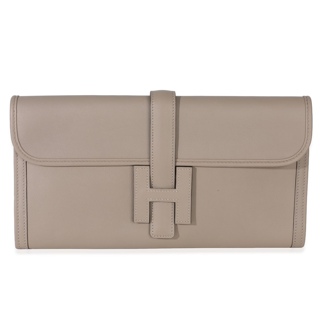 Hermes Jige Elan 29 Gray Leather Clutch with Dustbag (1 of 8)