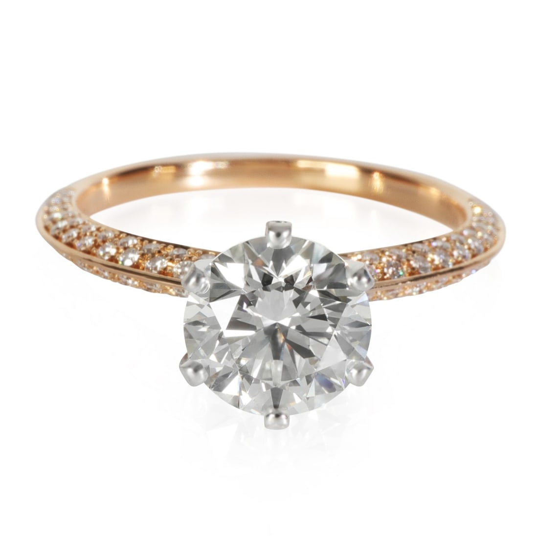 1.74ct Round Diamond Engagement Ring Tiffany Setting With Certificate and Box: 1.74ct Round Diamond Engagement Ring Tiffany Setting With Certificate and Box This Tiffany & Co. engagement ring features a 1.74 carat round brilliant diamond at its center, set in the iconic Tiffany 
