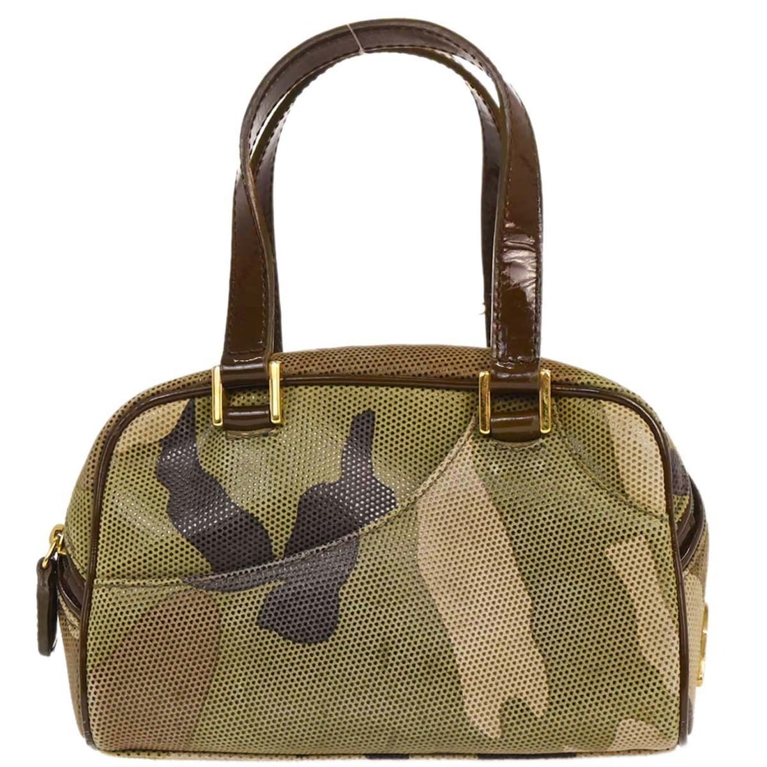 Dior Camouflage Leather Zipper Handbag Green: Dior Camouflage Leather Zipper Handbag Green This Christian Dior Camouflage Handbag features a compact and stylish design, crafted from green leather with a camouflage pattern and accented by the Dior