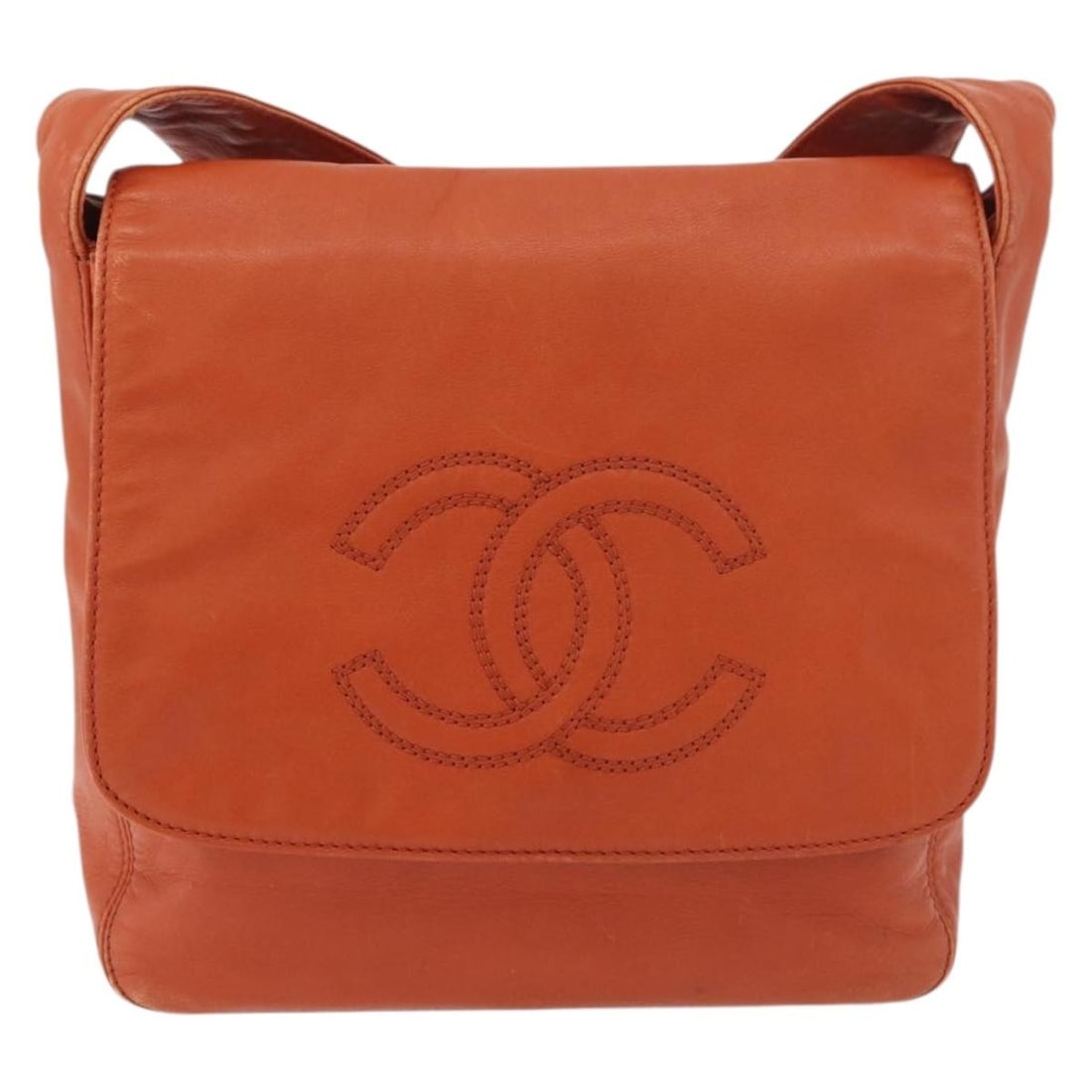 Chanel Orange Leather Patchwork Shoulder Bag - 13