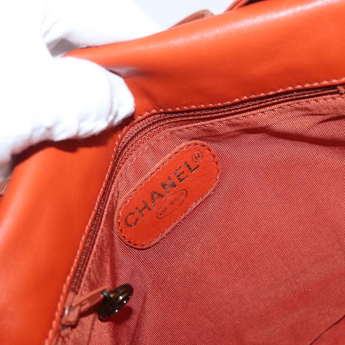Chanel Orange Leather Patchwork Shoulder Bag - 18