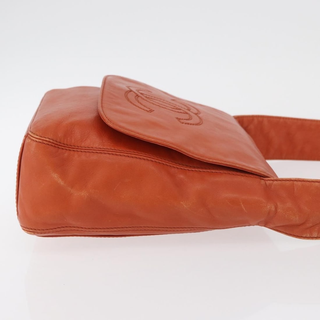 Chanel Orange Leather Patchwork Shoulder Bag - 3
