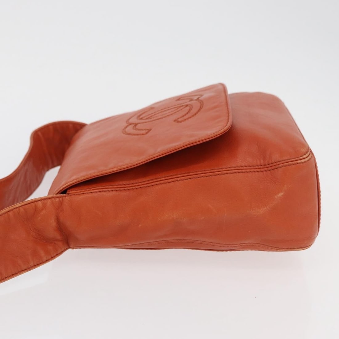 Chanel Orange Leather Patchwork Shoulder Bag - 4