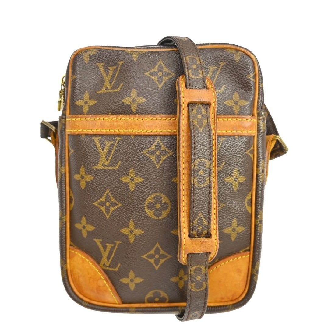 Louis Vuitton Danube Monogram Canvas Crossbody Bag M45266: Louis Vuitton Danube Monogram Canvas Crossbody Bag M45266 This Louis Vuitton Danube crossbody shoulder bag features the iconic monogram canvas leather exterior with brown leather trim and logo accents