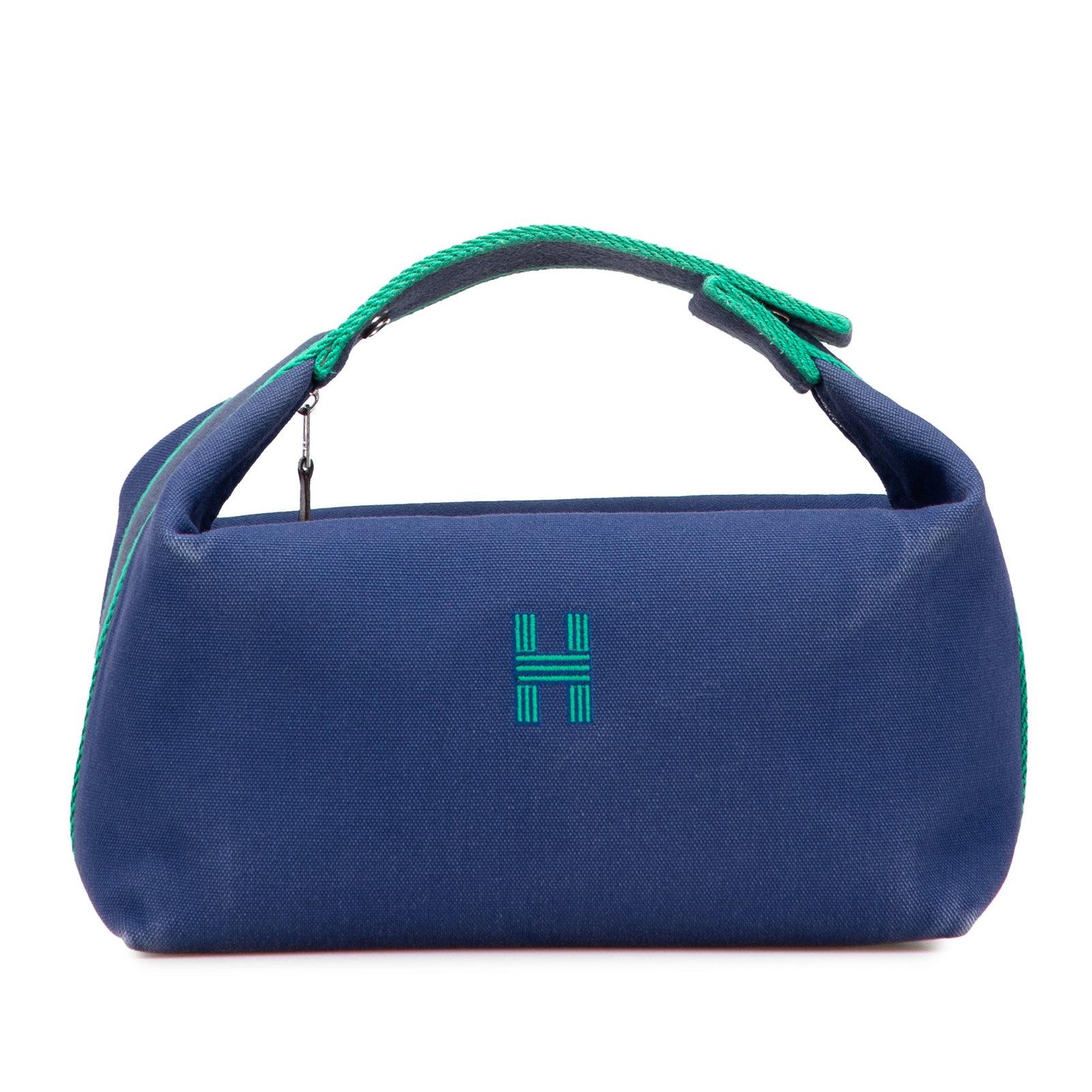 Hermes Small Canvas Bride A Brac Bag in Blue: Hermes Small Canvas Bride A Brac Bag in Blue Introducing the Hermes Small Canvas Bride A Brac, a stylish and functional bag crafted from durable fabric. This bag features a spacious canvas body with a