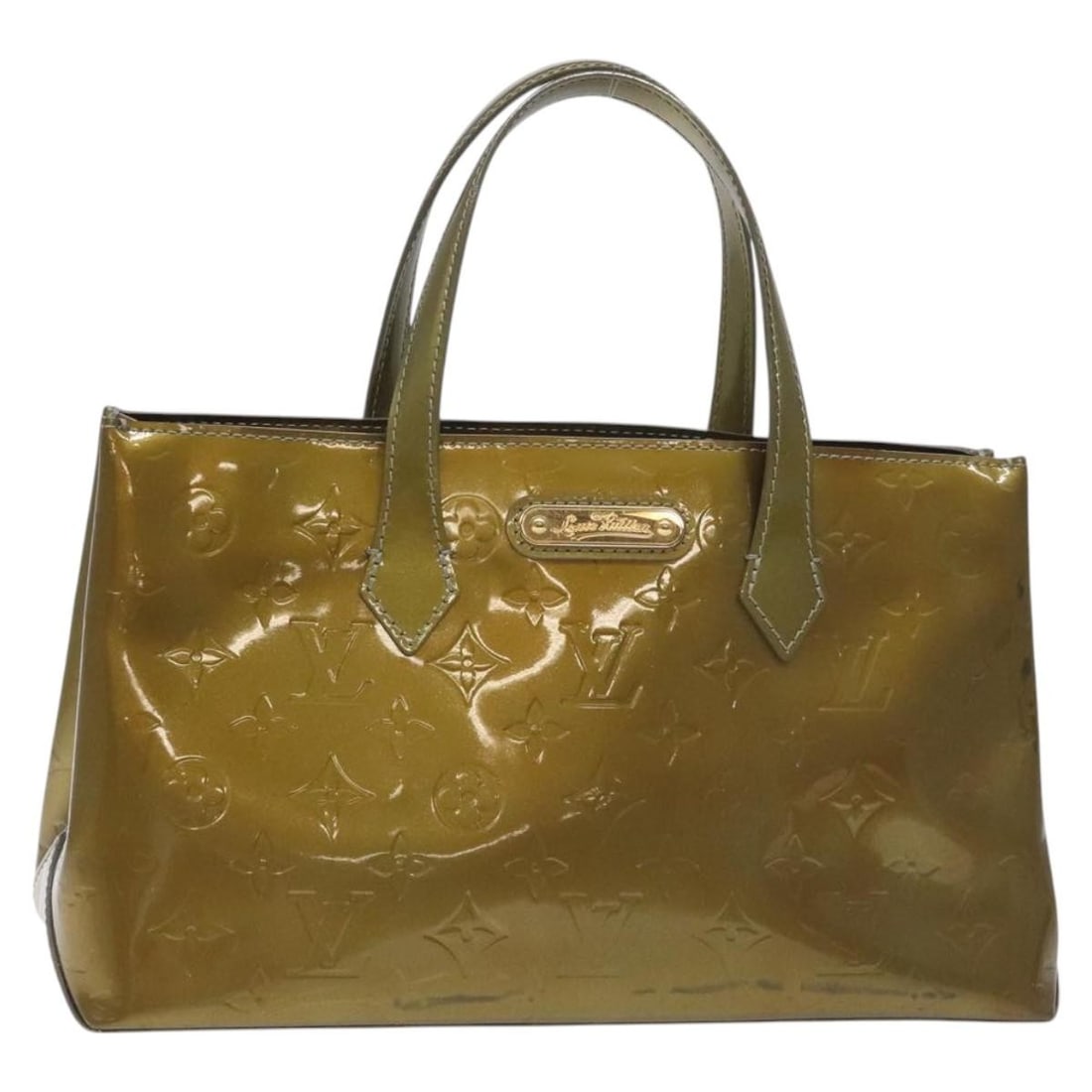 LOUIS VUITTON Monogram Vernis Wilshire PM Hand Bag Gris Art Deco M91627 Auth (1 of 18)