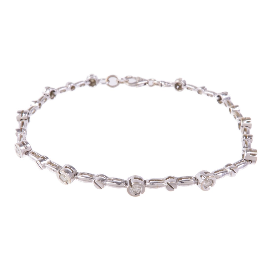 JEWELRY Diamond Bangle 18K White Gold Bracelet Elegant Accessory: JEWELRY Diamond Bangle 18K White Gold Bracelet Elegant Accessory This stunning diamond bracelet is crafted from 18K white gold, providing a luxurious and elegant look. The bracelet features a beautifu