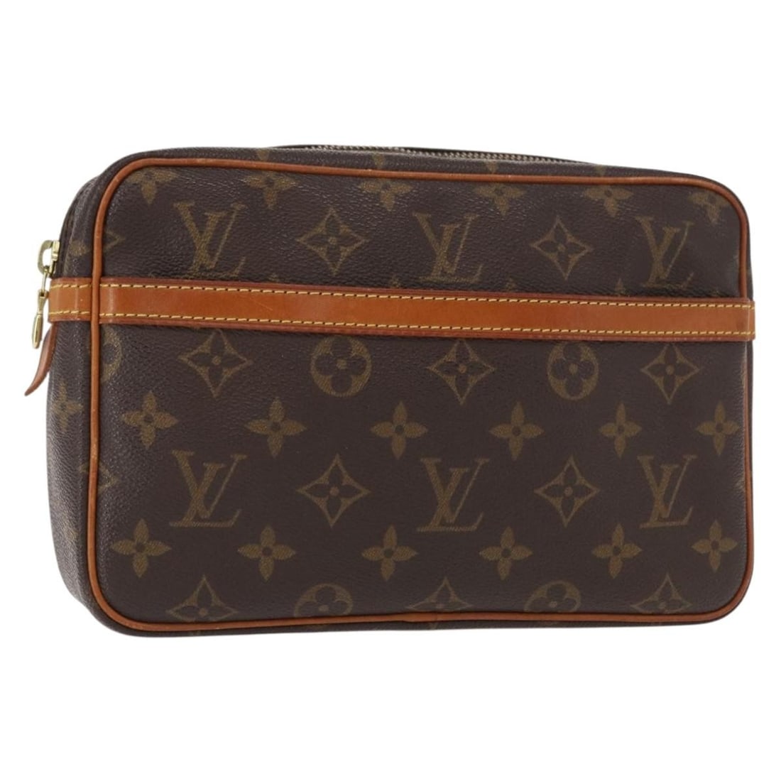 LOUIS VUITTON Monogram Compiegne 23 Clutch Bag M51847 Authentic: LOUIS VUITTON Monogram Compiegne 23 Clutch Bag M51847 Authentic Introducing the LOUIS VUITTON Monogram Compiegne 23 Clutch Bag, a classic accessory that combines elegance with functionality. Crafted i