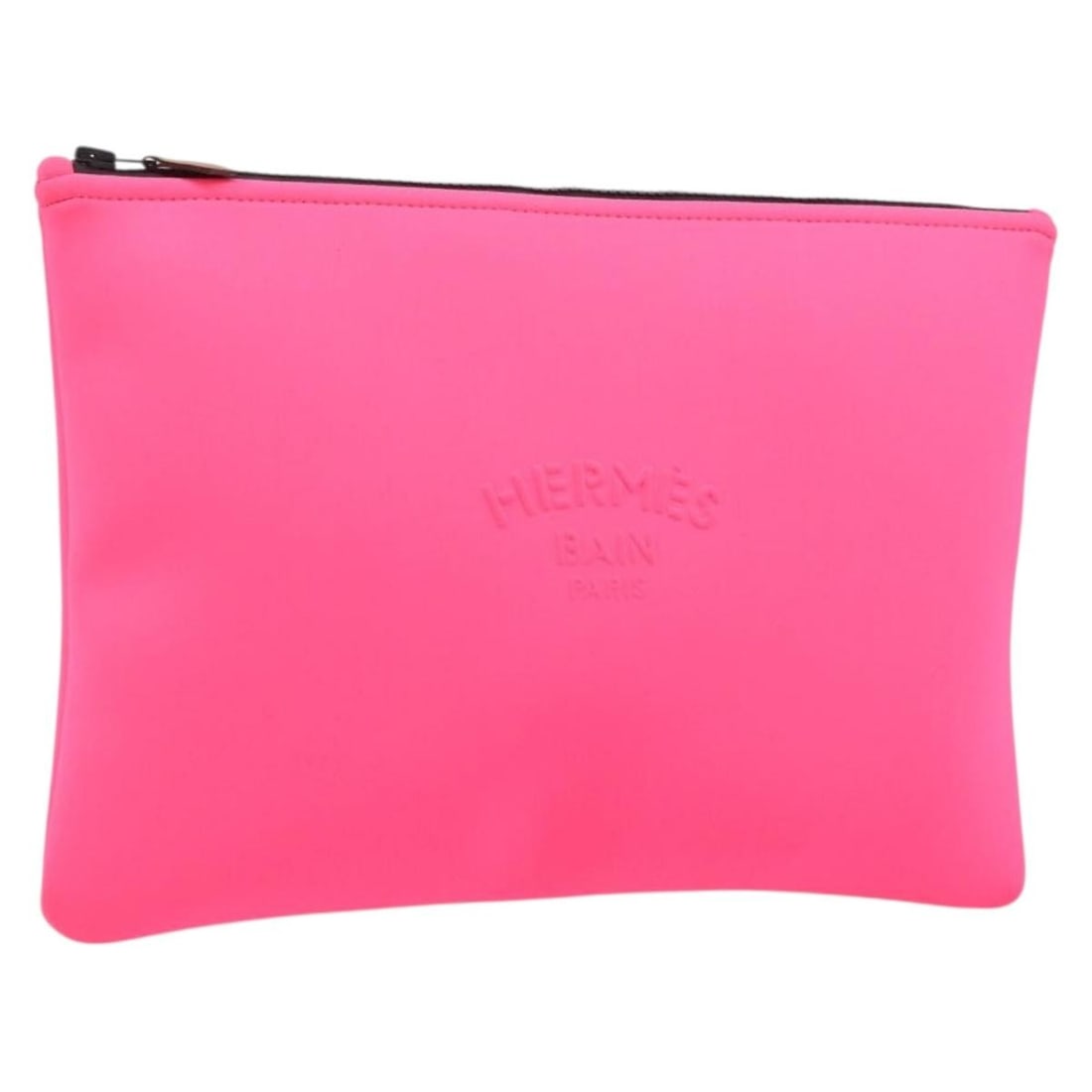 Hermes Neovan GM Pink Nylon Women's Clutch Purse Made in France: Hermes Neovan GM Pink Nylon Women's Clutch Purse Made in France This HERMES Neovan GM clutch bag features a sleek and modern silhouette crafted from durable pink nylon. Designed for women, it offers a