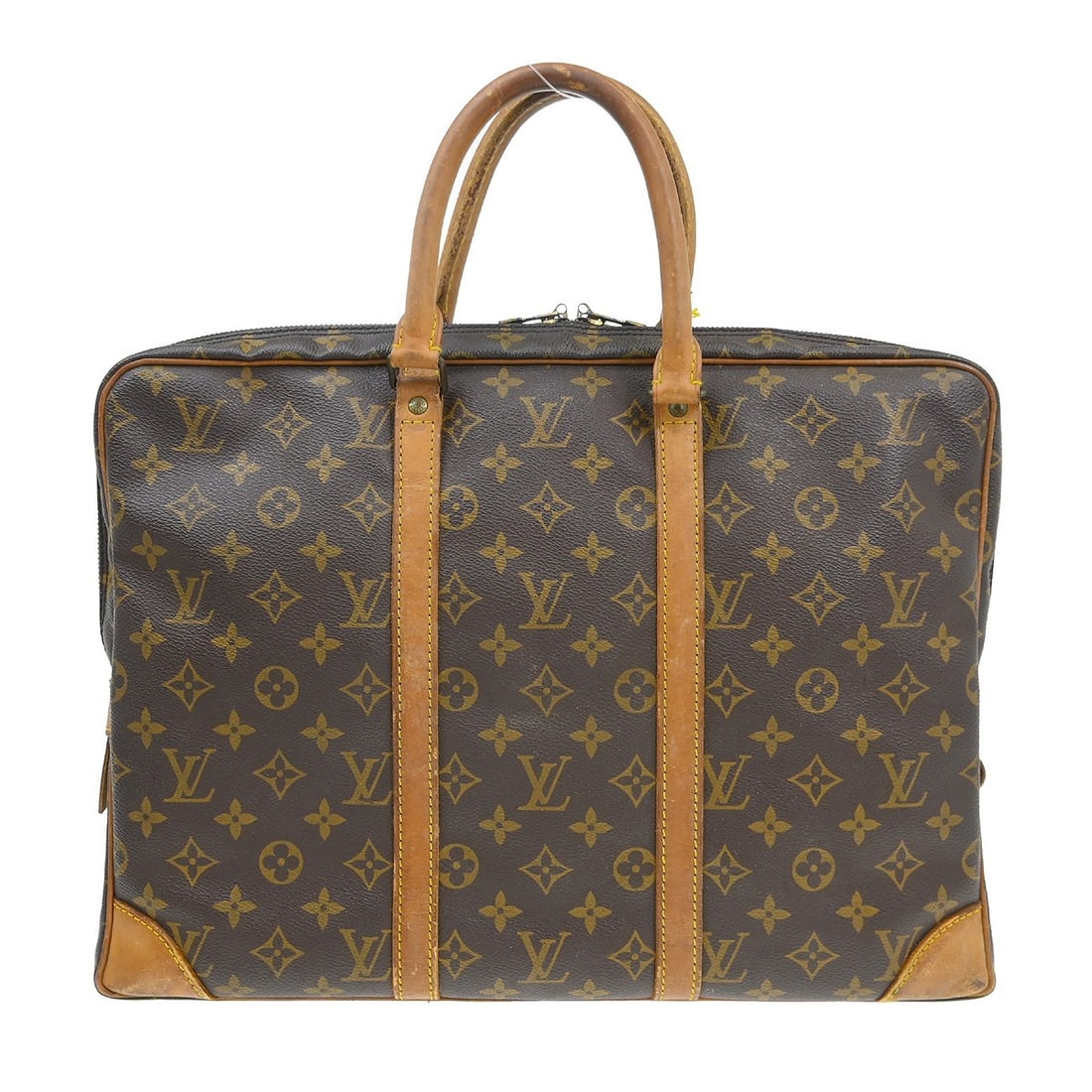 Louis Vuitton Monogram Voyager briefcase handbag M53361: Louis Vuitton Monogram Voyager briefcase handbag M53361 This Louis Vuitton Porte-Documents Voyage handbag features the iconic Monogram canvas with leather trim and double beige leather handles. The me