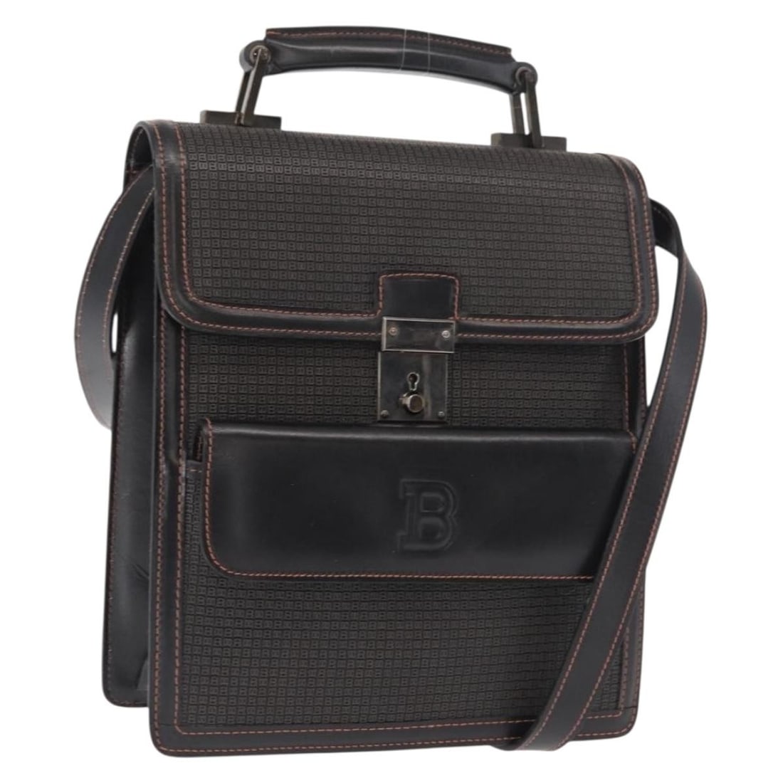 Black Leather Shoulder Bag by BALLY with Adjustable Strap (1 of 18)