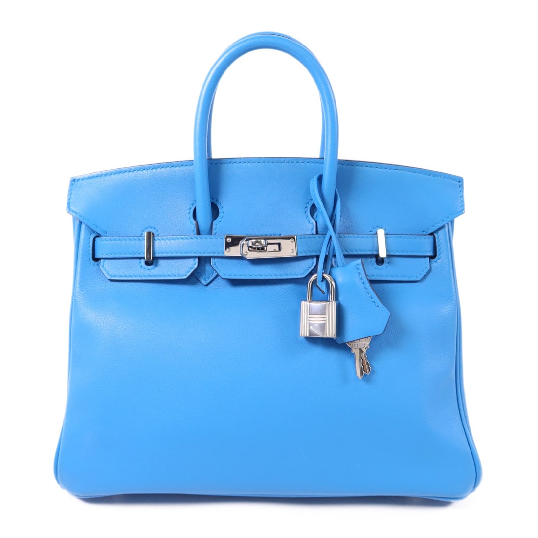 Hermes Birkin 25 Swift Leather Bleu Frida PHW Handbag (1 of 18)