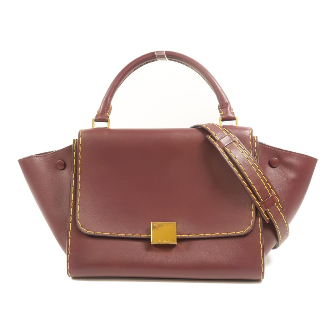 CELINE Trapeze Red Calfskin 2 Way Shoulder Bag GHW (1 of 17)