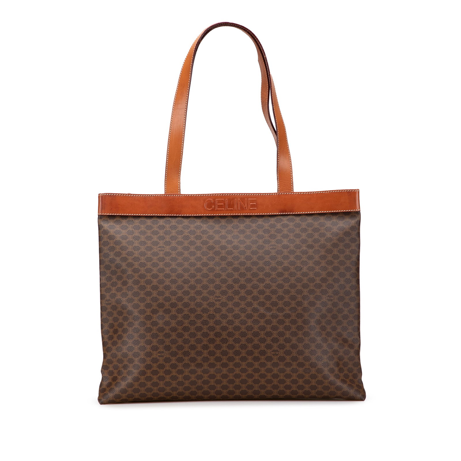 Celine Macadam coated canvas tote bag leather trim (1 of 11)