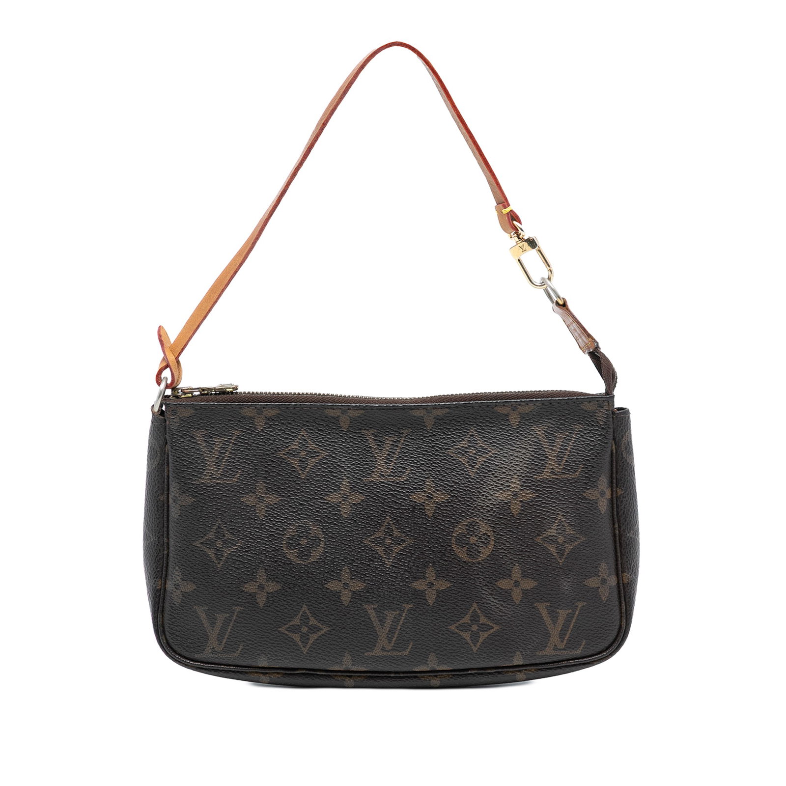 Louis Vuitton Brown Monogram Canvas Pochette Accessoires Handbag France: Louis Vuitton Brown Monogram Canvas Pochette Accessoires Handbag France The Louis Vuitton Monogram Pochette Accessoires features a signature monogram canvas body, a flat vachetta leather handle, and a