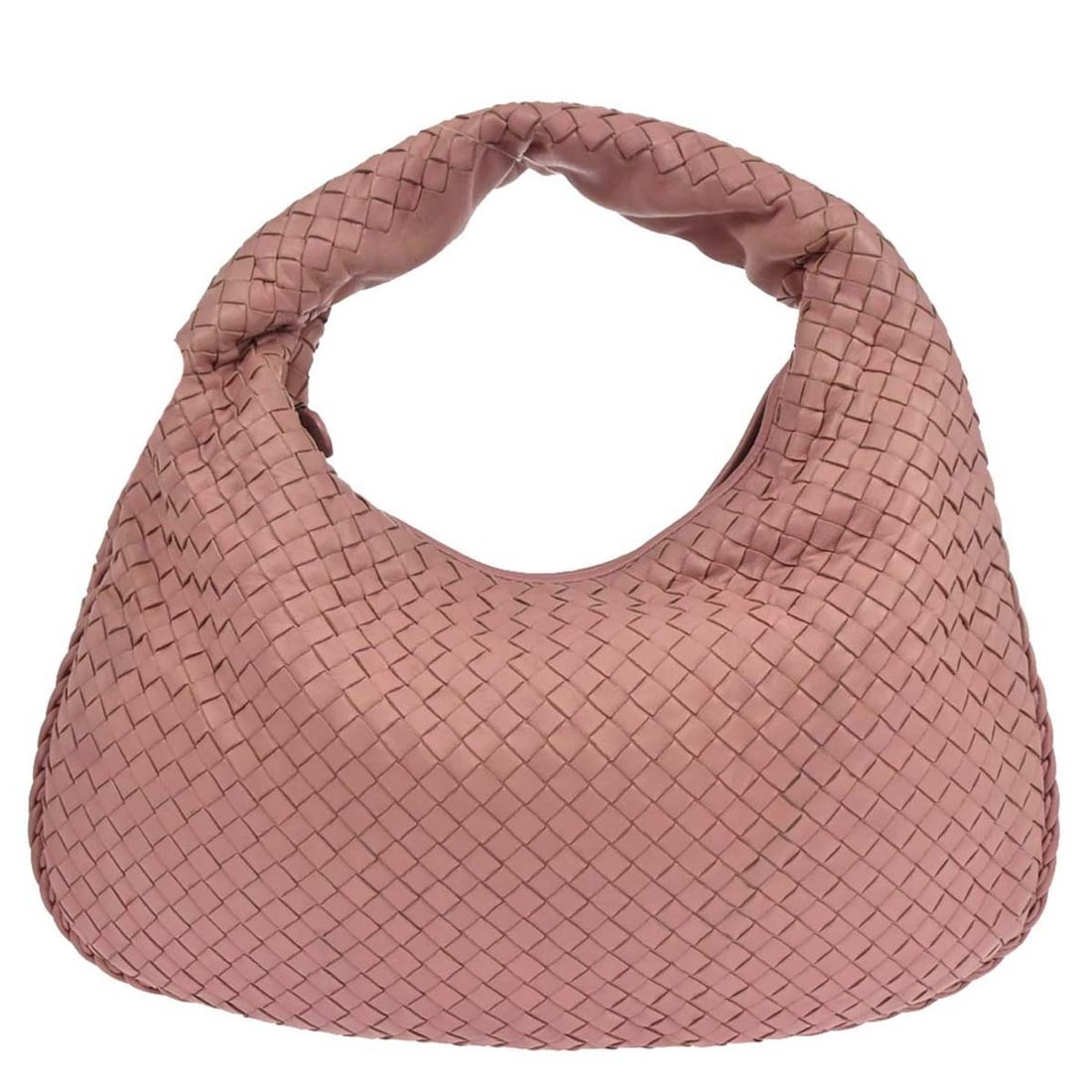 Bottega Veneta Intrecciato Pink Leather Large Hobo Bag with Zip Closure (1 of 11)