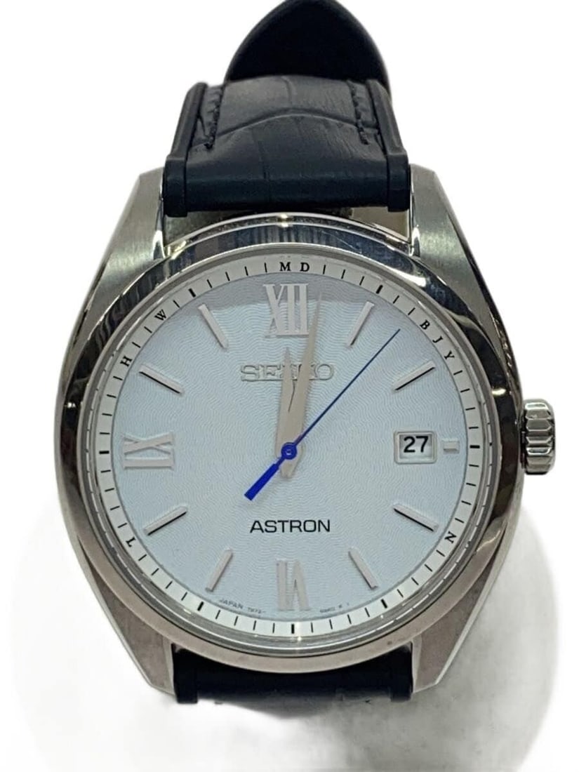 Seiko Astron Origin Solar Men's Leather Wristwatch 7B72-0AD0: Seiko Astron Origin Solar Men's Leather Wristwatch 7B72-0AD0 This SEIKO ASTRON ORIGIN series Solar 7B72-0AD0 men's wristwatch features a white dial and a leather strap. Made in Japan, it is designed f