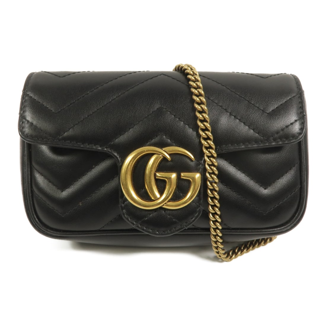 Gucci Marmont Super Mini Black Calfskin Chain Shoulder Bag (1 of 16)