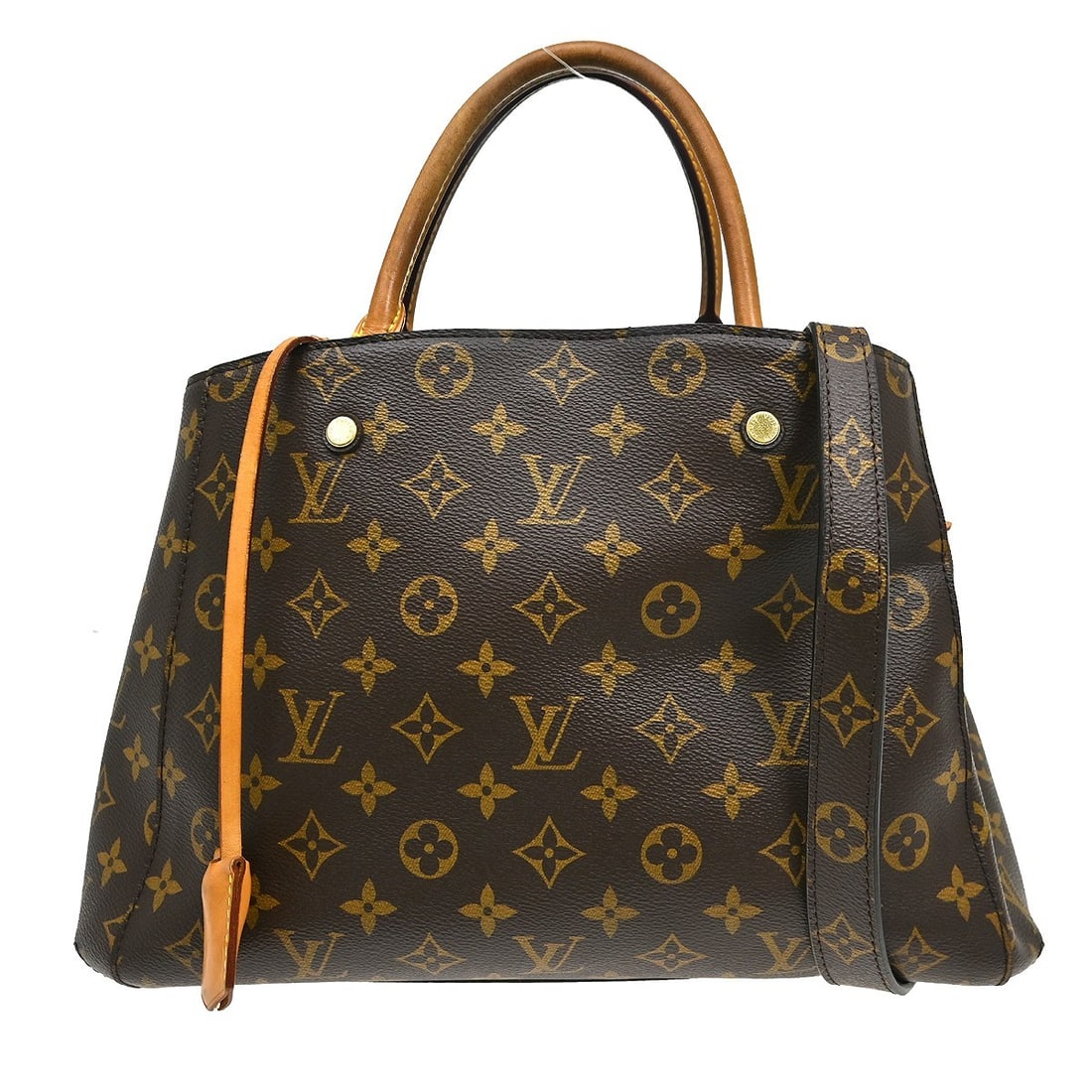 Louis Vuitton Montaigne MM Monogram Canvas Top Handle Tote: Louis Vuitton Montaigne MM Monogram Canvas Top Handle Tote This Louis Vuitton Monogram Montaigne MM is a versatile 2-way tote handbag crafted from signature monogram canvas with purple canvas lining. 
