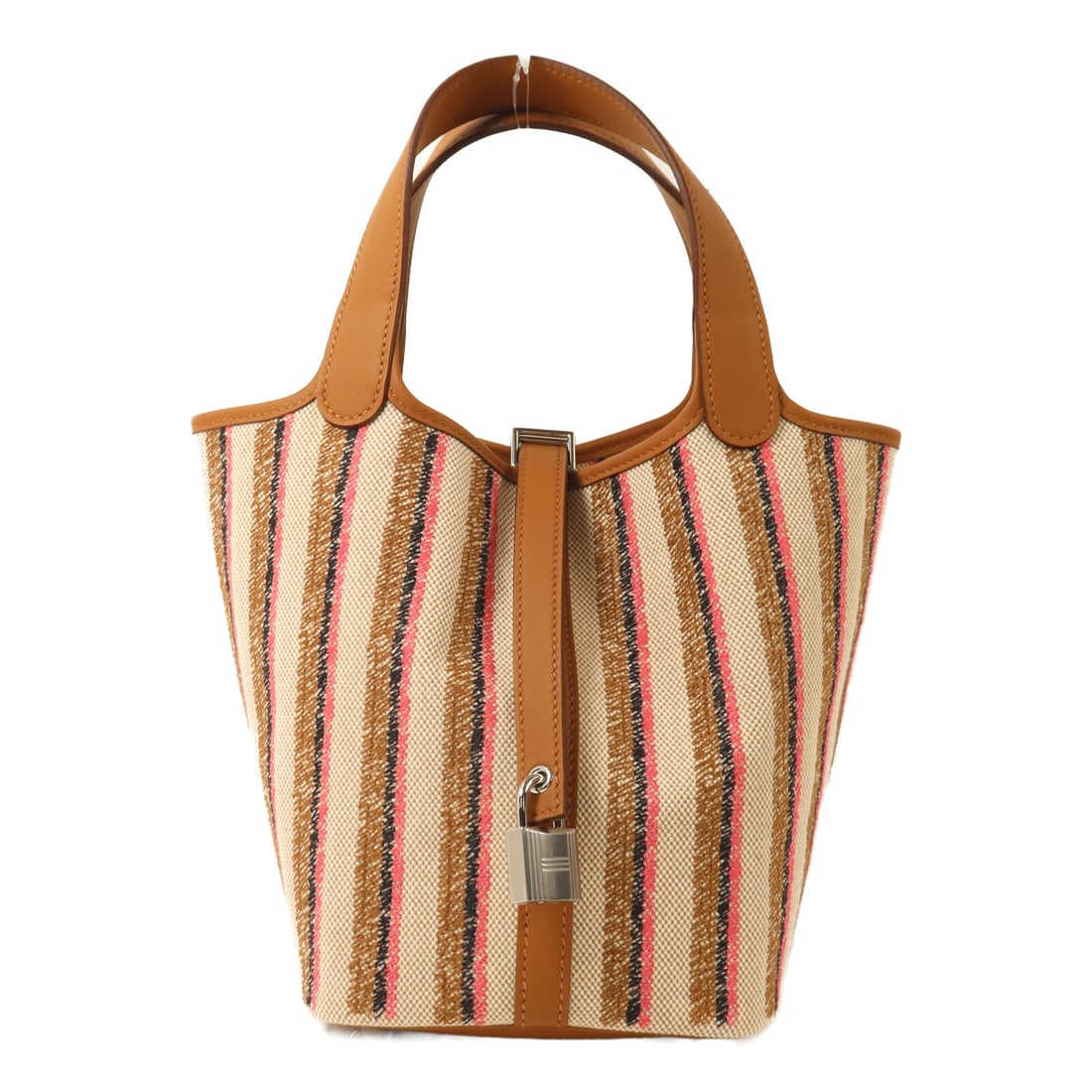 Hermes Picotin PM canvas leather tote bag gold: Hermes Picotin PM canvas leather tote bag gold This Hermes Picotin PM tote bag features a combination of canvas and Veau Swift leather in a sophisticated brown tone. Designed for women, this tote offe