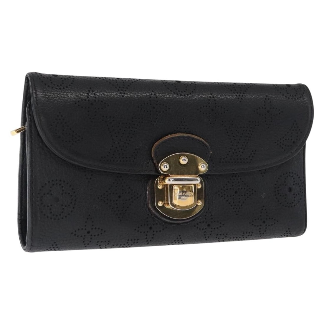 Mahina Amelia Black Leather Long Wallet by Louis Vuitton M95549: Mahina Amelia Black Leather Long Wallet by Louis Vuitton M95549 This is a Louis Vuitton Mahina Portefeuille Amelia long wallet in black leather, featuring a sleek and functional design. The wallet is 