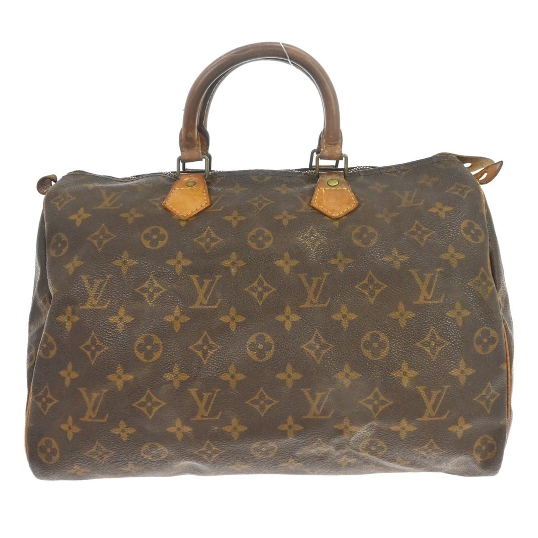 Louis Vuitton Speedy 35 Monogram Brown Top Handle Bag: Louis Vuitton Speedy 35 Monogram Brown Top Handle Bag This Louis Vuitton Speedy 35 handbag features the iconic monogram pattern on brown leather with gold-tone hardware and double leather handles. The