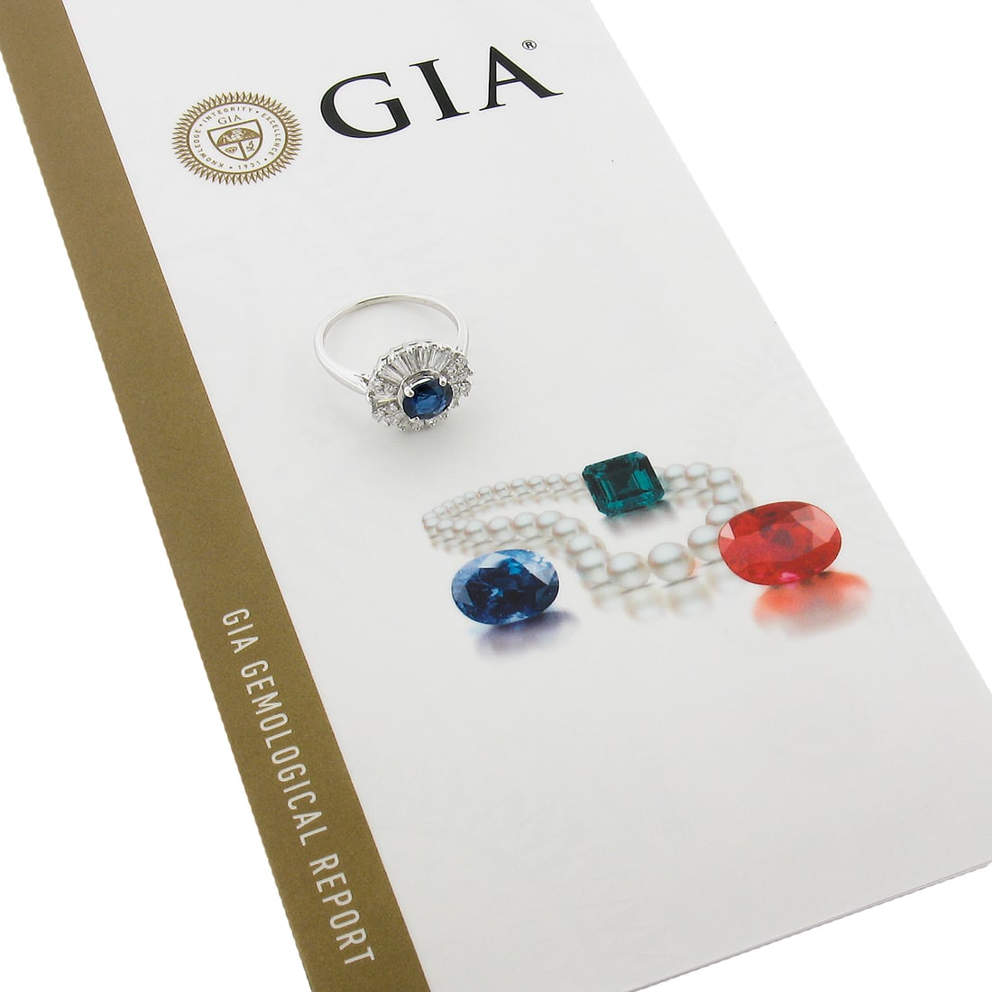 14k White Gold 2.54ctw GIA Burma No Heat Sapphire Diamond Ballerina Ring (1 of 10)