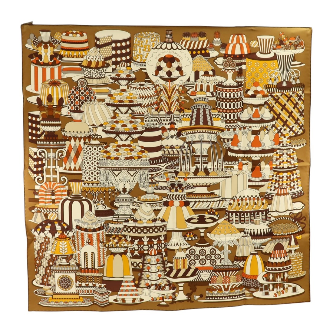 Hermes Silk 90x90cm Brown Multicolor Women Scarf: Hermes Silk 90x90cm Brown Multicolor Women Scarf This Hermes scarf is crafted from luxurious silk and features a brown and multicolor design. Made in France, it is designed for women and offers a clas