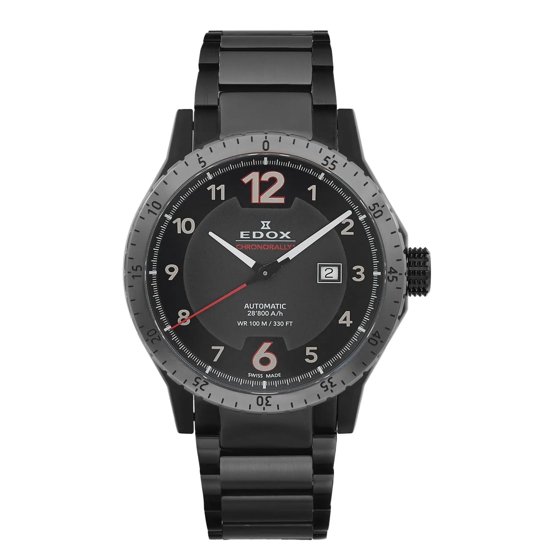 Edox Chronorally 1 Automatic 45mm Black Dial Men's Watch 80094-37GNM-NR1 (1 of 7)
