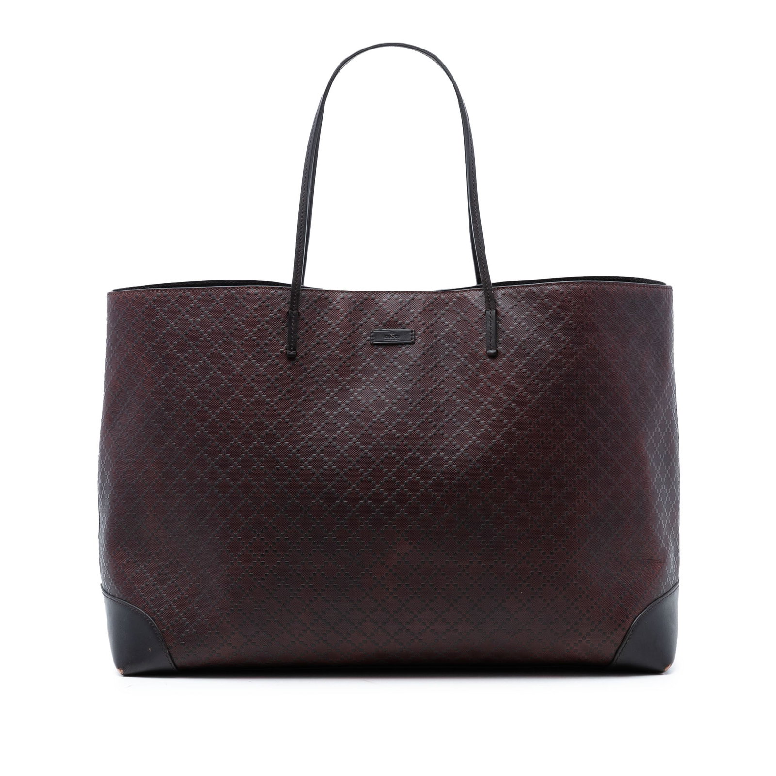 Gucci Hilary Lux leather tote bag Diamante Bright: Gucci Hilary Lux leather tote bag Diamante Bright This Gucci Diamante Bright Leather Hilary Lux Tote is crafted from premium leather in a brown hue and features flat leather straps, an open top with a
