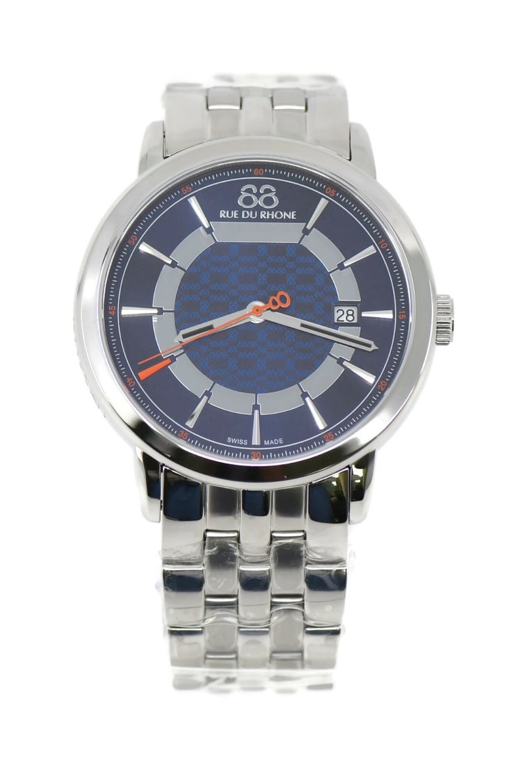88 Rue Du Rhone Quartz Stainless Steel Watch 87WA144203 with Box: 88 Rue Du Rhone Quartz Stainless Steel Watch 87WA144203 with Box This elegant wristwatch features a durable stainless steel construction, both in the band and case, ensuring longevity and style. The w