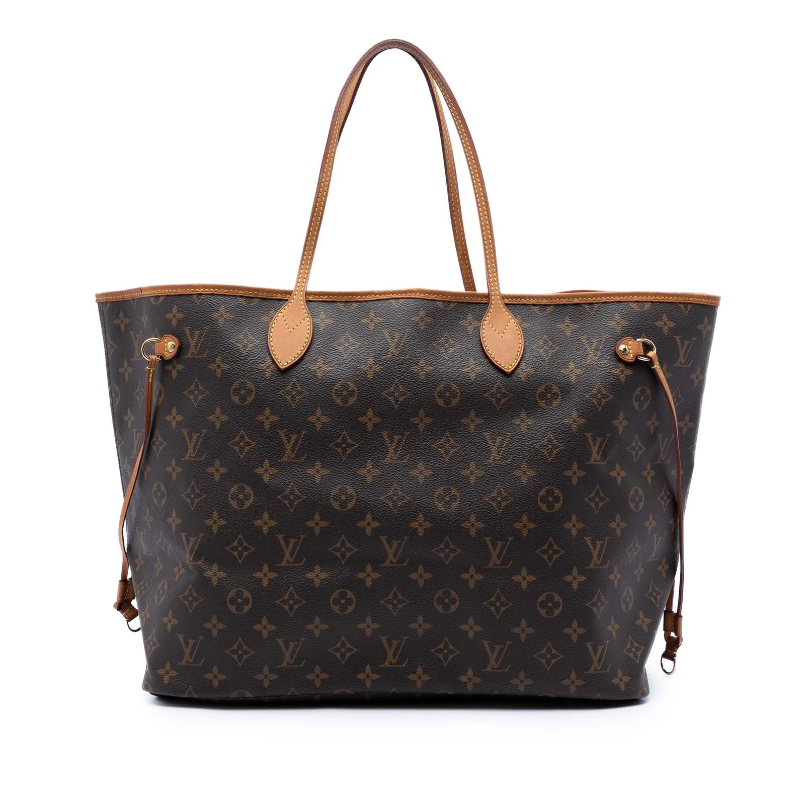 Louis Vuitton Neverfull GM Monogram Canvas Tote Bag: Louis Vuitton Neverfull GM Monogram Canvas Tote Bag This Louis Vuitton Neverfull GM features the iconic monogram canvas, complemented by flat leather handles and a top lobster claw clasp closure. The 