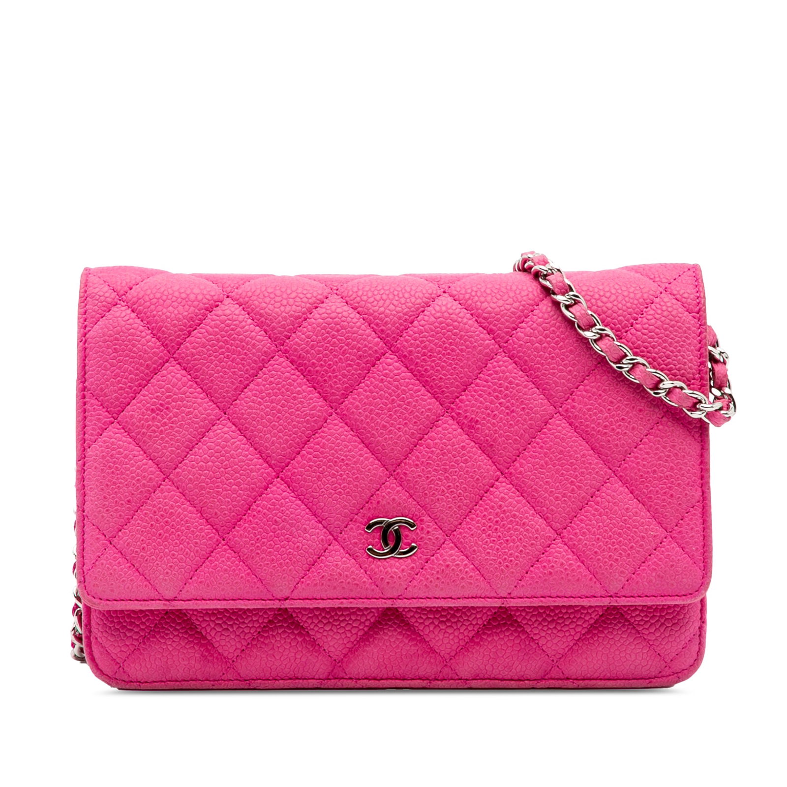 Chanel CC Caviar Leather Wallet on Chain Pink Spain: Chanel CC Caviar Leather Wallet on Chain Pink Spain The Chanel CC Caviar Wallet on Chain is a stylish and functional accessory crafted from luxurious quilted caviar leather. This wallet features a lea