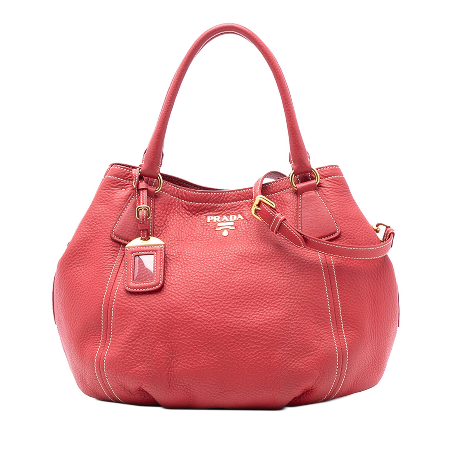 Prada red leather convertible tote bag Vitello Daino (1 of 6)