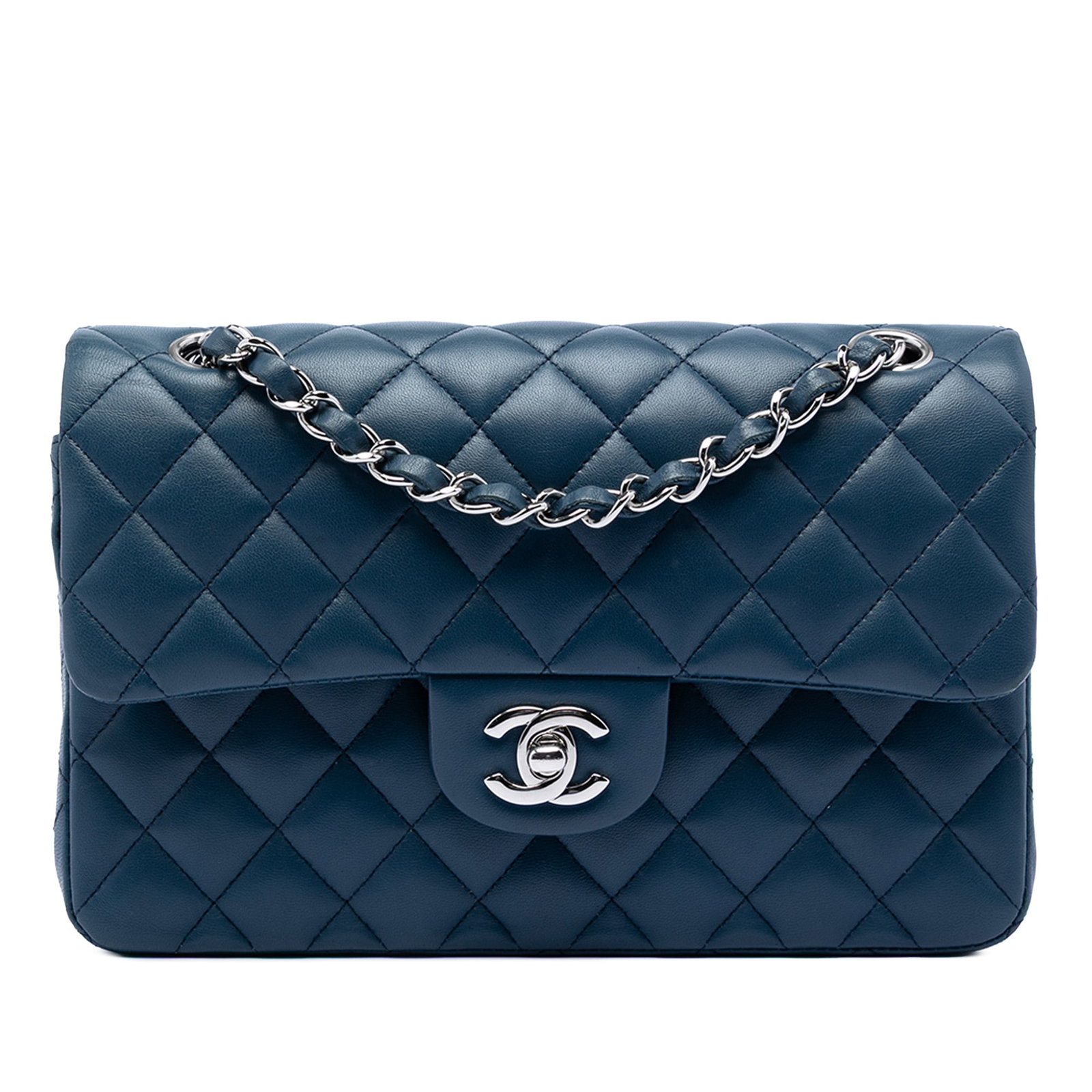 Chanel Small Classic Lambskin Blue Double Flap Bag (1 of 7)