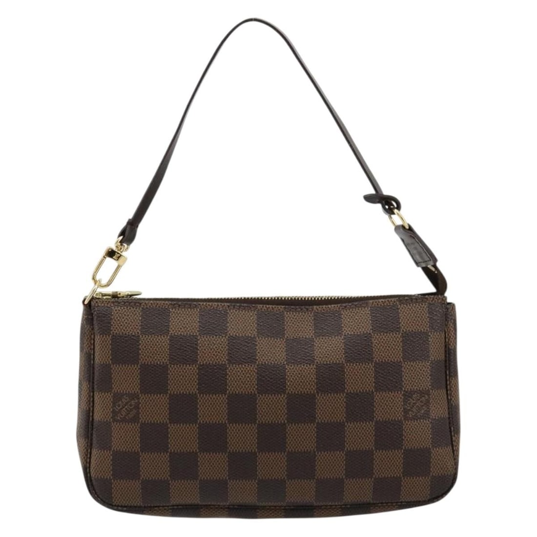 Louis Vuitton Damier Pochette Accessoires NM Brown Canvas: Louis Vuitton Damier Pochette Accessoires NM Brown Canvas This Louis Vuitton Pochette Accessoires NM features the iconic Damier canvas in brown, designed for women. Crafted in Spain, the bag measures 