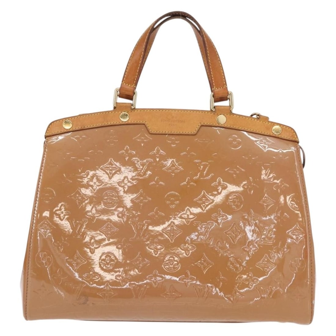 Louis Vuitton Monogram Vernis Brea Patent Leather Brown Bag: Louis Vuitton Monogram Vernis Brea Patent Leather Brown Bag This pre-owned Louis Vuitton Brea Handbag features a brown Monogram Vernis patent leather exterior. Designed for women, it displays signs of