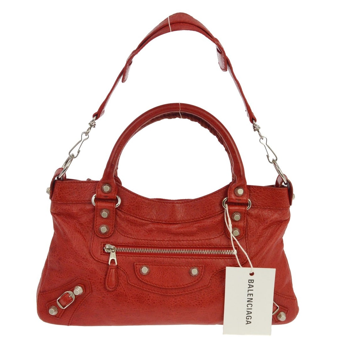 Balenciaga City Giant Studs red leather handbag (1 of 7)