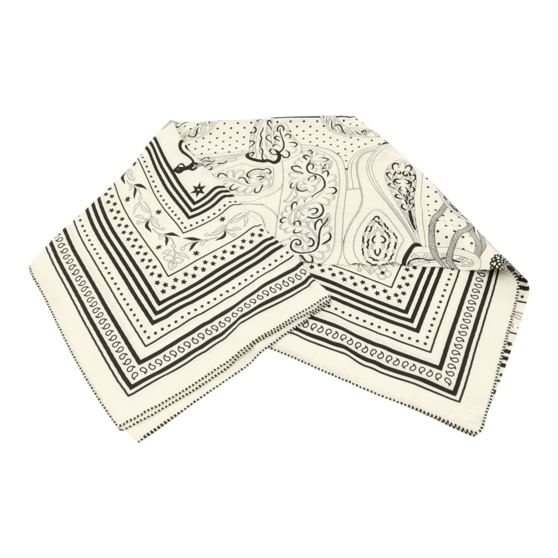 Hermes cashmere women scarf in white and black: Hermes cashmere women scarf in white and black This Hermes women's scarf is crafted from luxurious cashmere and features a white and black color scheme. Made in France, it offers a pristine, un-used c
