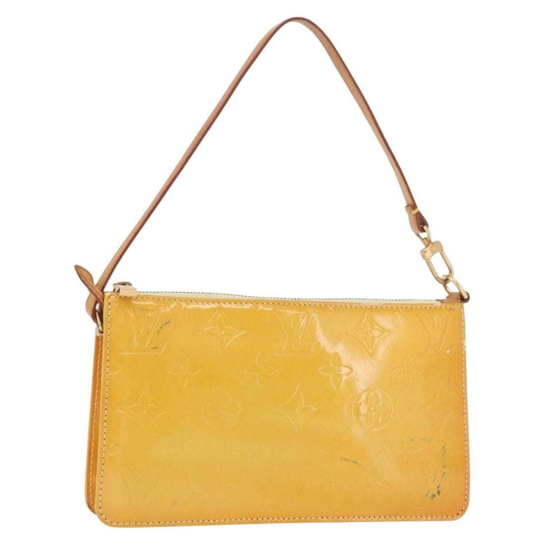 Louis Vuitton Lexington Vernis lime yellow pouch M91058 (1 of 18)