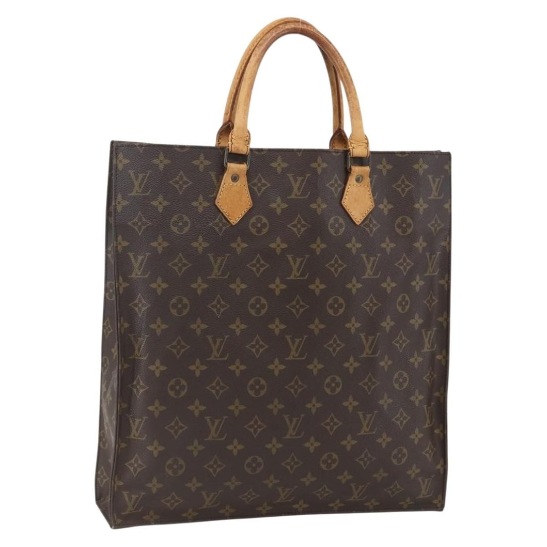 LOUIS VUITTON Monogram Sac Plat Hand Bag M51140 Auth France (1 of 18)