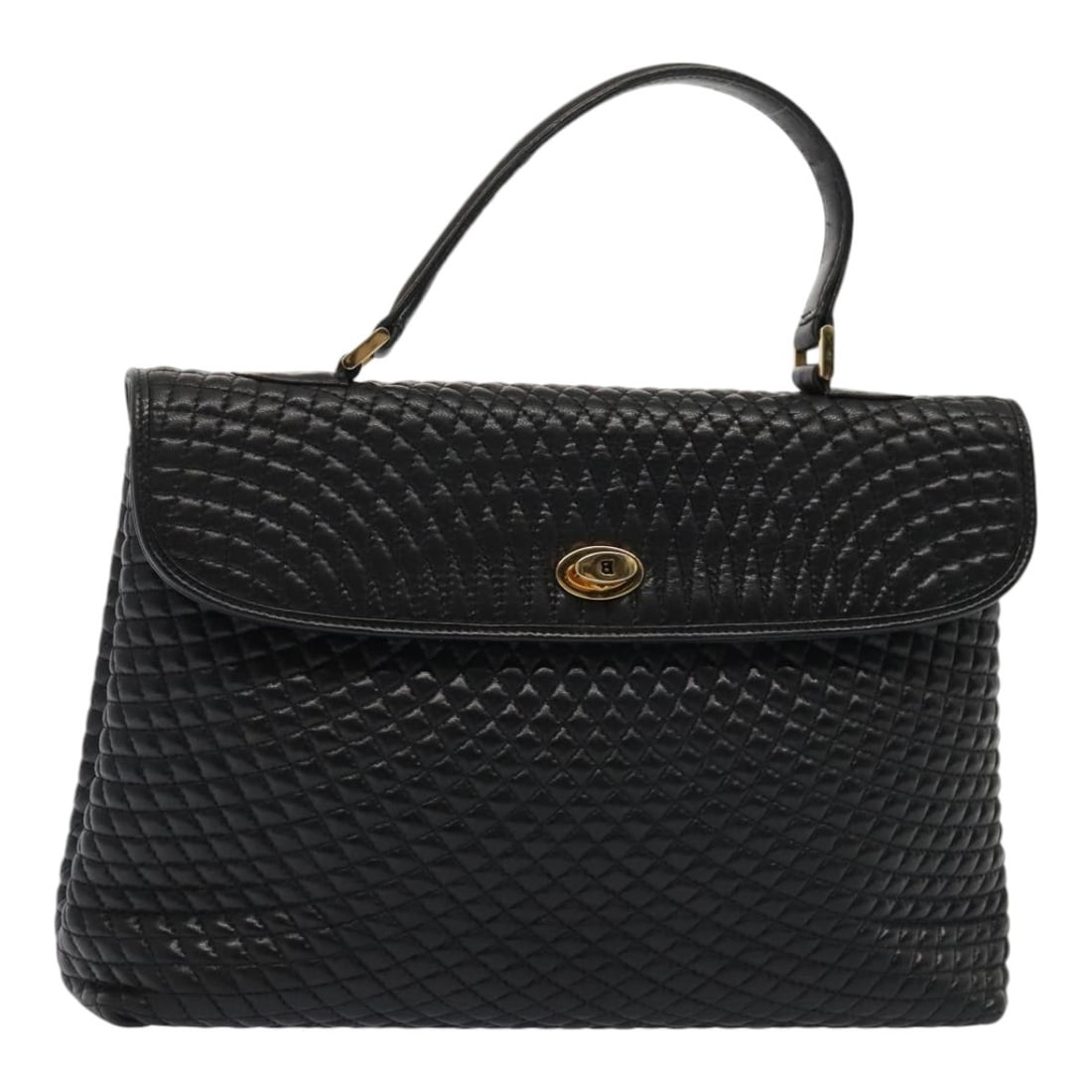 Black and Gold Leather Handbag by Bally for Women: Black and Gold Leather Handbag by Bally for Women This BALLY handbag for women features a black and gold leather exterior with a structured silhouette. The bag includes a single handle with an approxi