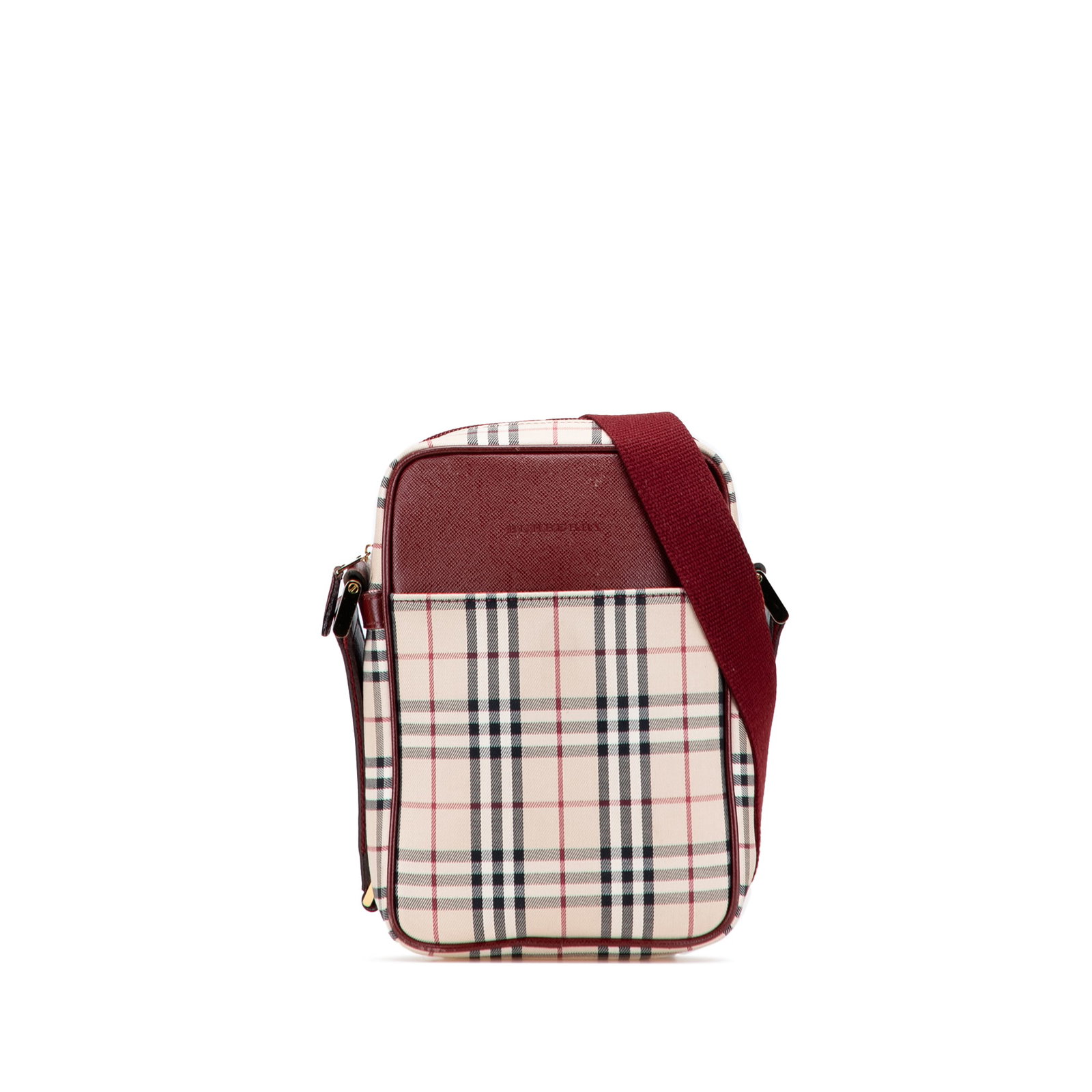 Burberry House Check Canvas Crossbody Bag with Leather Trim (1 of 10)