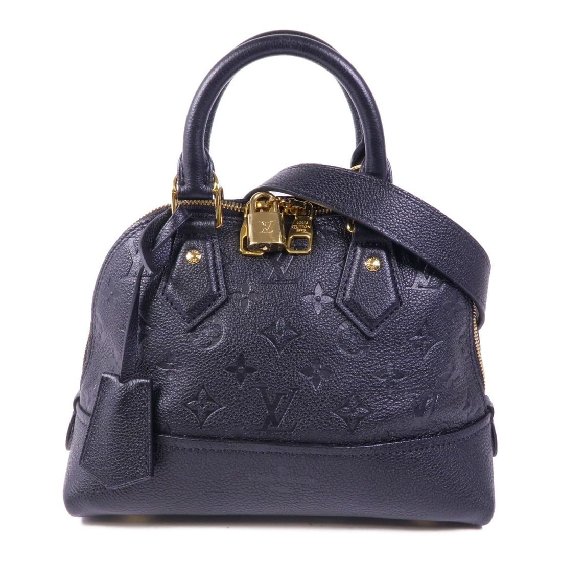 Louis Vuitton Neo Alma BB Monogram Calfskin Shoulder Bag GHW: Louis Vuitton Neo Alma BB Monogram Calfskin Shoulder Bag GHW This Louis Vuitton Neo Alma BB 2-way shoulder bag features a classic monogram design with black calfskin (cowhide) exterior and gold-tone h