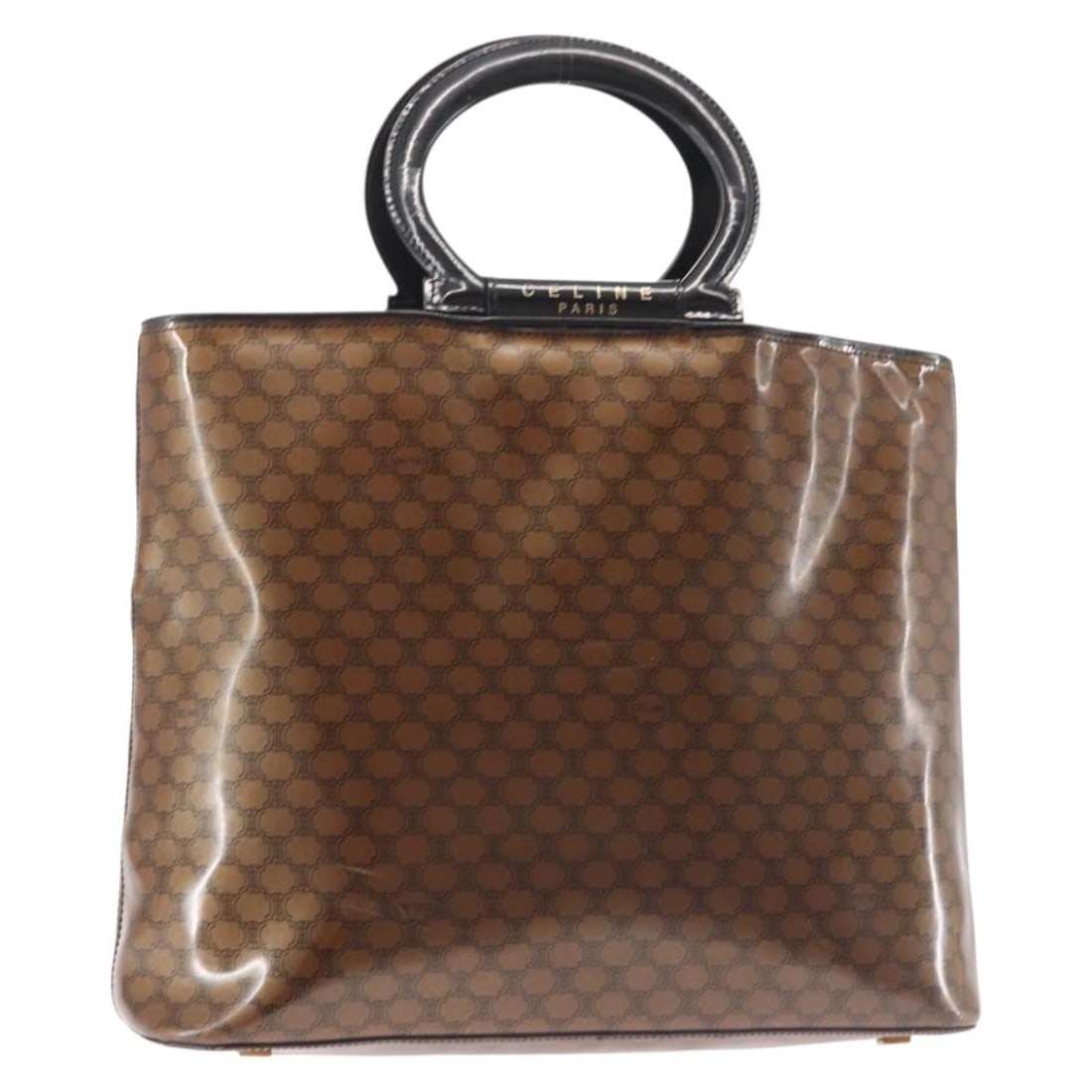 Celine Macadam Canvas Brown Gold Handbag Italy: Celine Macadam Canvas Brown Gold Handbag Italy This CELINE Macadam Canvas hand bag features a classic brown and gold color scheme with PVC leather and Macadam canvas exterior. Designed for women, it o