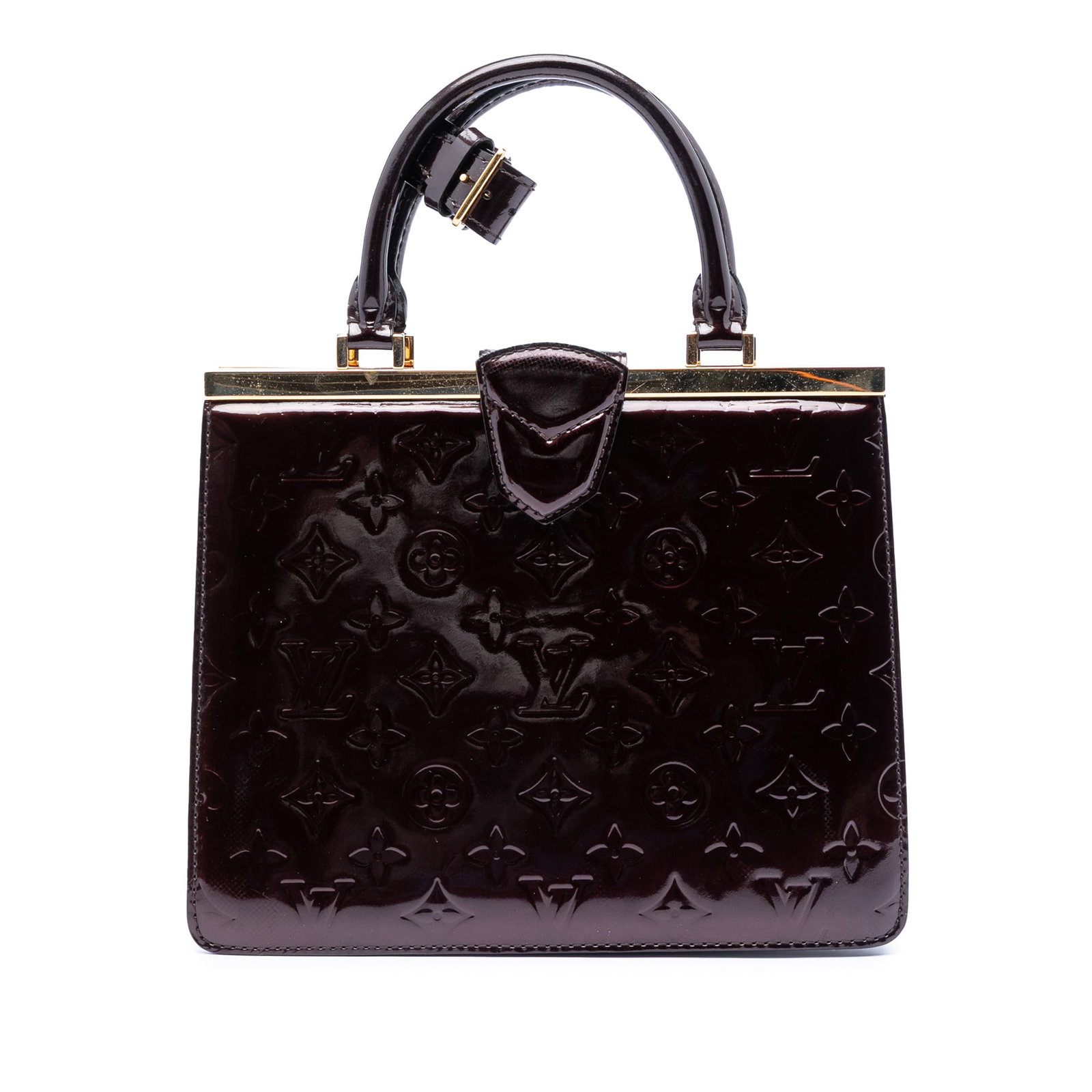 Louis Vuitton Deesse PM Vernis Leather Purple Bag: Louis Vuitton Deesse PM Vernis Leather Purple Bag This Louis Vuitton Monogram Vernis Deesse PM handbag features a glossy vernis leather body in purple, rolled leather handles, a sturdy metal frame, an