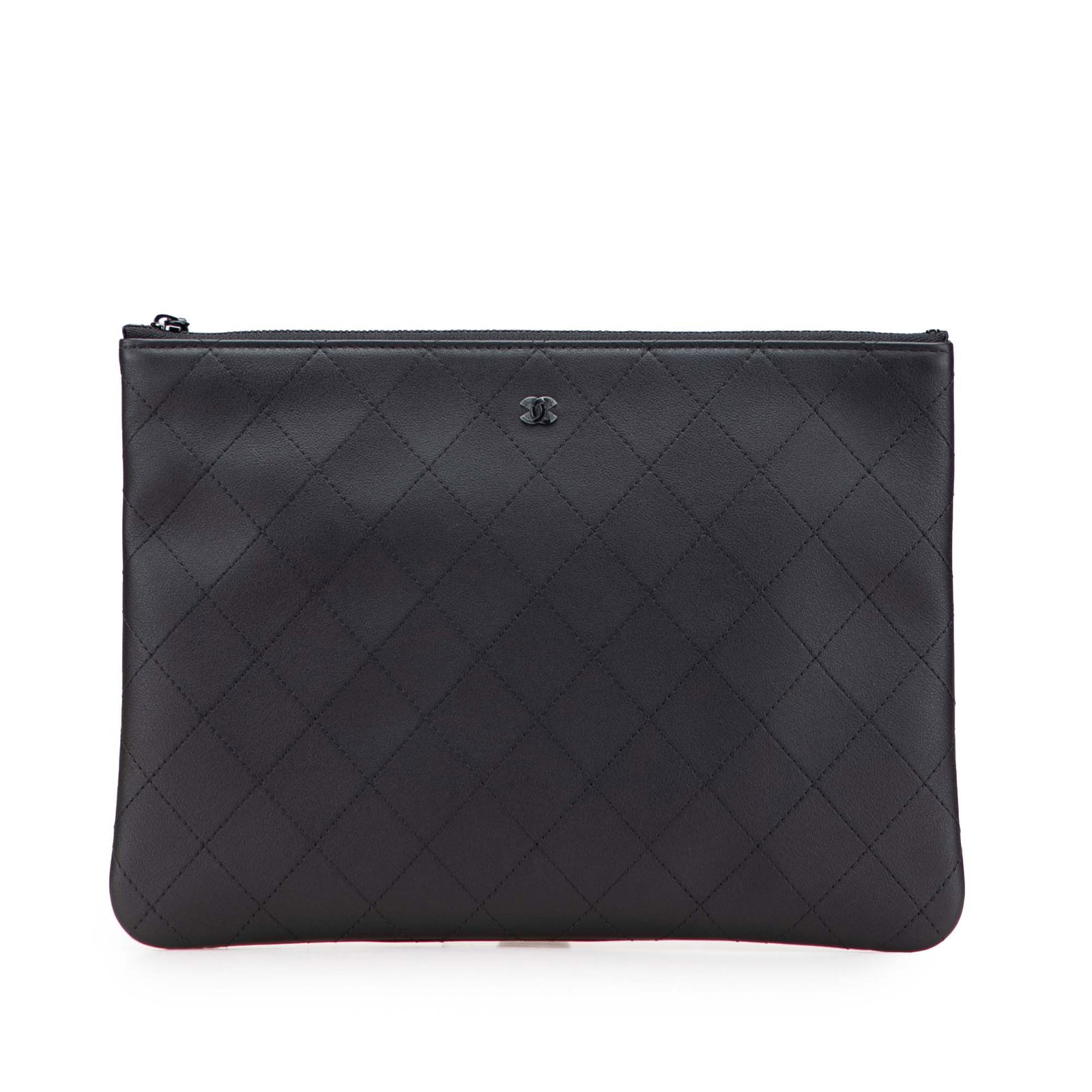 Chanel Medium Stitched Calfskin CC Cosmetic Case in Black Leather (1 of 12)
