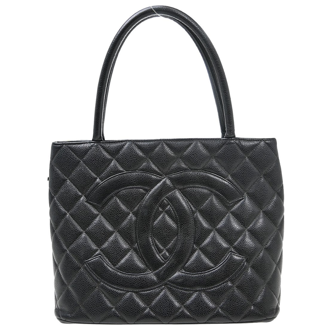 CHANEL Medallion black caviar leather tote handbag (1 of 12)